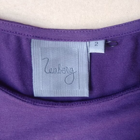 Zeaberg purple asymmetrical hemline tunic top stretch purple modal size … - Picture 11 of 12